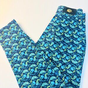 Versace Jeans Couture Designer Jeans Size 26 Paisley Floral Bright Colors